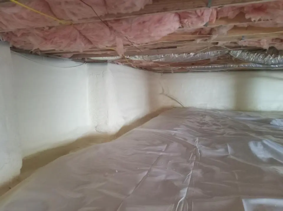 Crawl space encapsulation with closed-cell spray foam for Attic Insulation in Live Oak